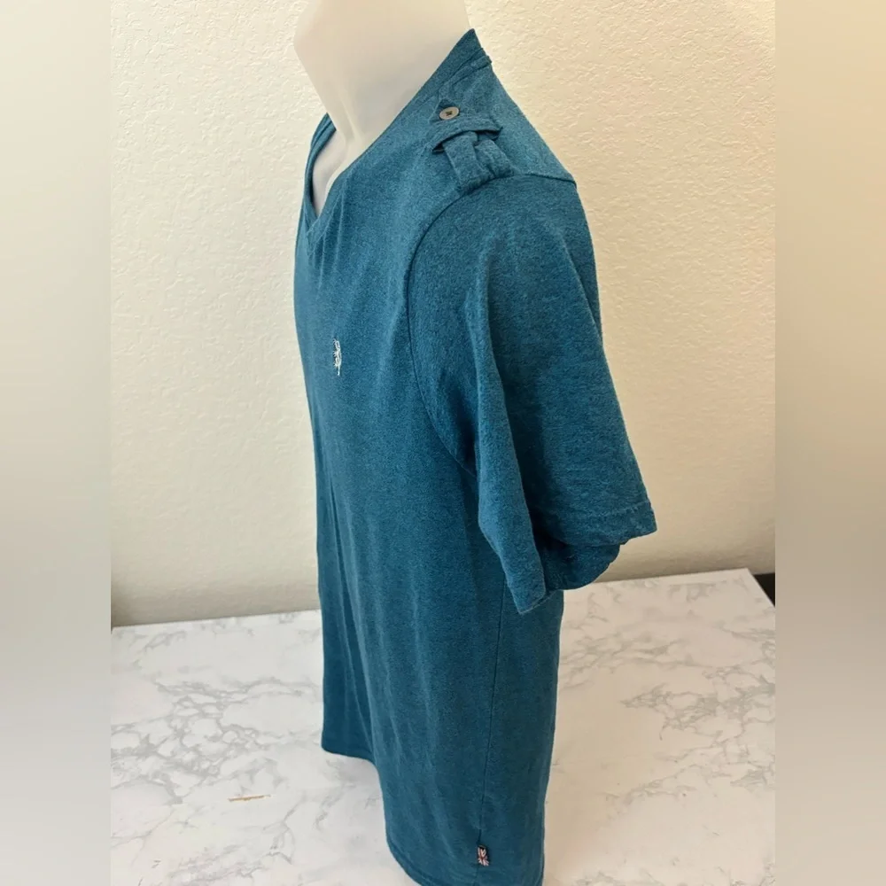 Lion's Crest by English Laundry Mens Short Sleeve Sz M Blue Shirt Button​​ - Picture 2 of 4